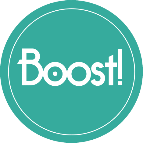 Creativv |Voorbeeld grafisch ontwerp logo Boost: Logo, huisstijl, brochures, visitekaartjes, flyers en online banners ontwerpen